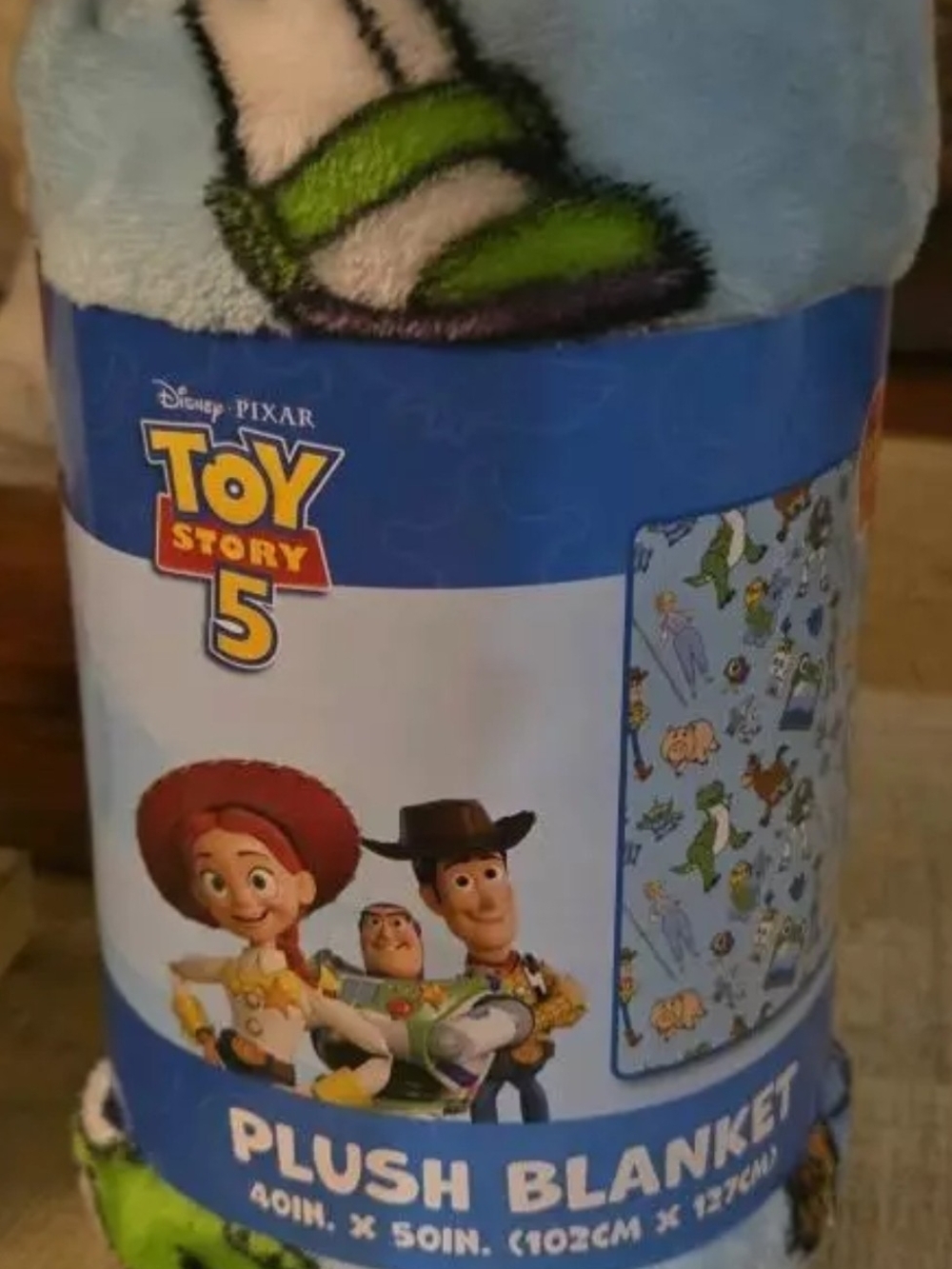Disney Toy Story 5 Plush Blanket - Light Blue and Green